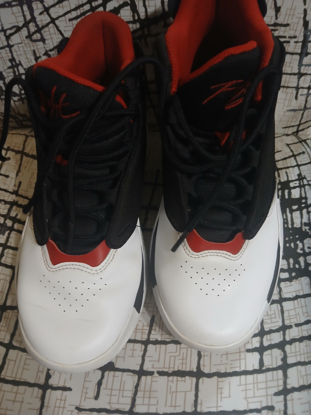 Jordan Kids White, Black & Red High-Top Basketball Sneakers